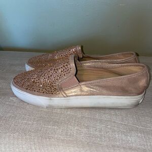 INC International Concepts SAMMEE Rose Gold Sneakers Size 9 shoes bling